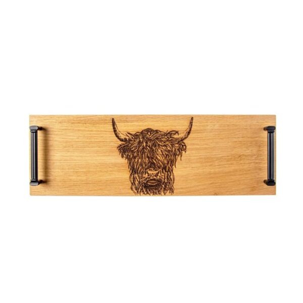 Highland Cow Oak Tray - Small