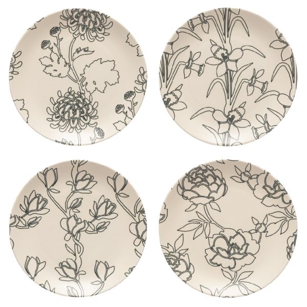Elements Flora Salad/dessert plates set/4