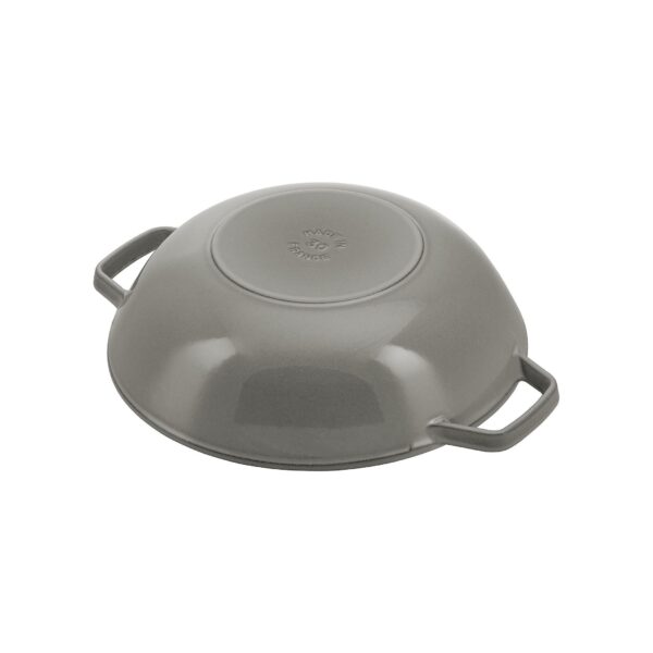 STAUB Specialities 30 cm / 12 inch Cast Iron Wok With Glass Lid, Graphite-Grey - Image 2