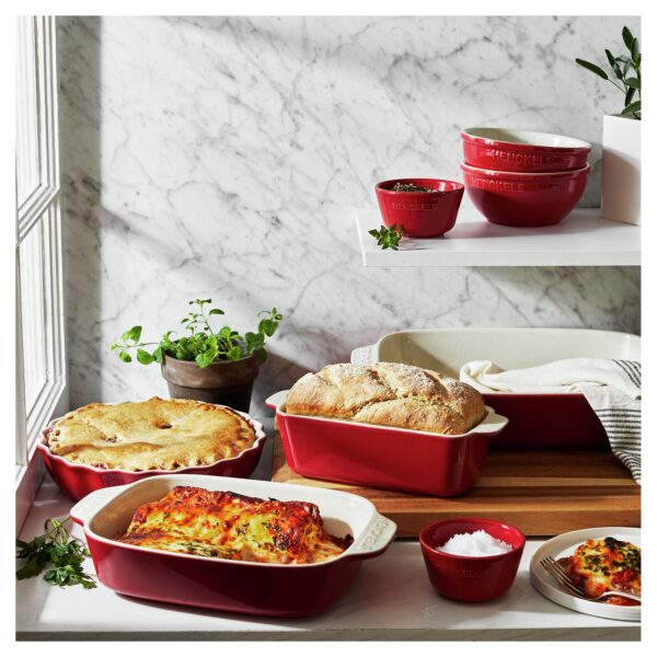 HENCKELS Ceramic 8 Piece Bakeware Set, Cherry - Image 2