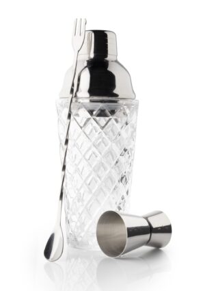 Embossed Glass Cocktail Set of 3
