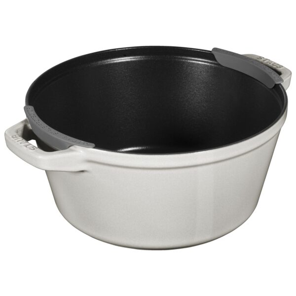 STAUB Stackable Set Stackable Set Medium 4 Piece Cast Iron, White Truffle - Image 4