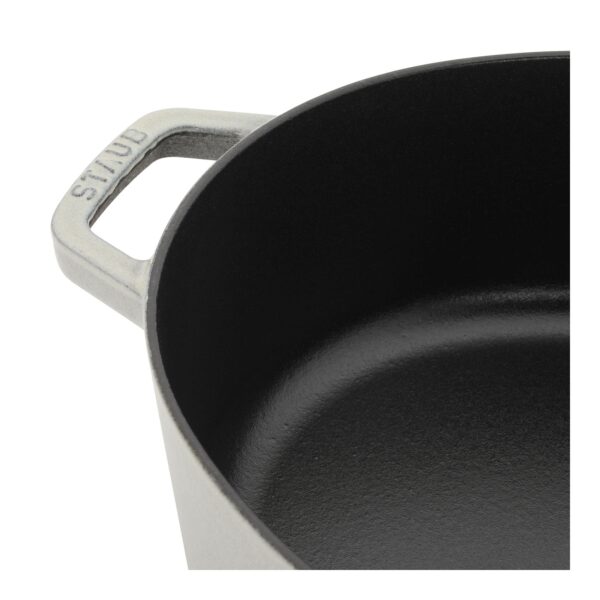 STAUB La Cocotte 6 L Cast Iron Oval Wide Oval Dutch Oven, White Truffle - Image 3