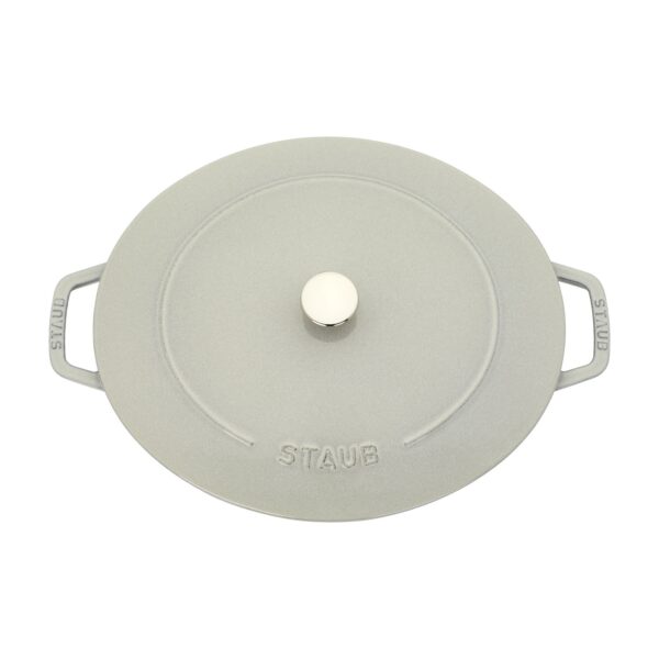 STAUB La Cocotte 6 L Cast Iron Oval Wide Oval Dutch Oven, White Truffle - Image 4