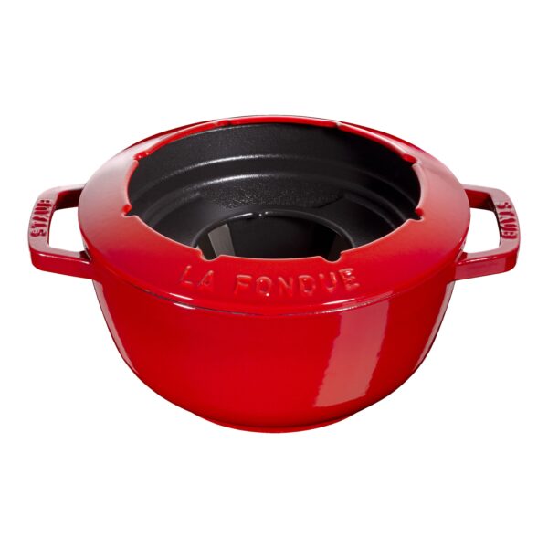 STAUB Specialties  Cast Iron Fondue Set, Cherry - Image 4