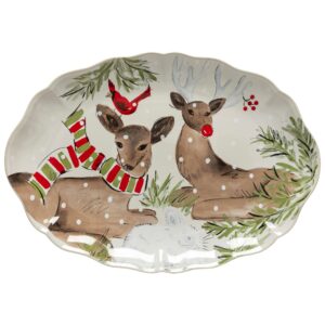 Deer Friends Large Platter