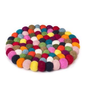 Felt Ball Trivet - Multi-coloured