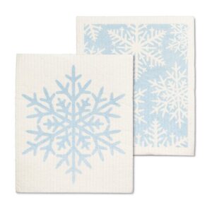 Glitter Snowflake Dishcloths. Set of 2