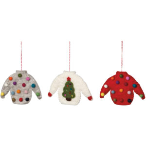 Ugly Xmas Sweater Felt Christmas Tree Ornaments