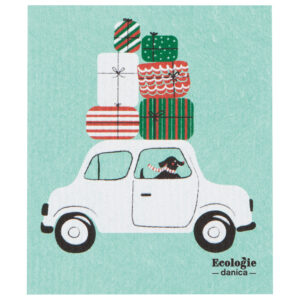 Winter Wheels Dog Swedish Sponge Cloth