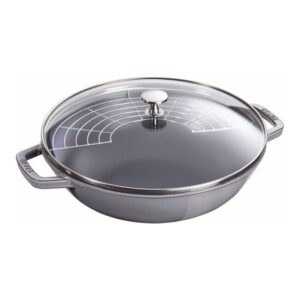 30 cm / 12 inch cast iron Wok with glass lid