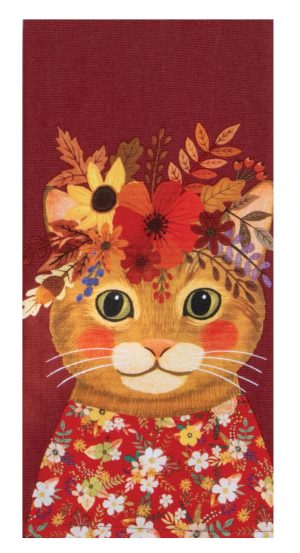 Cat Autumn Dishtowel