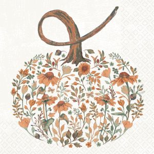 Floral Pumpkin Cocktail Napkin